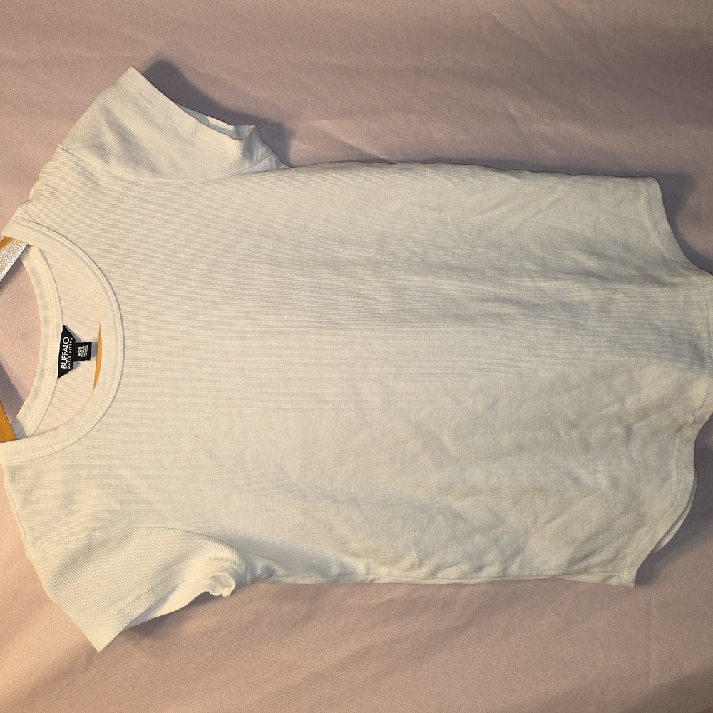 Buffalo David Bitton Classic White Tee Womens Small (Janni #18)